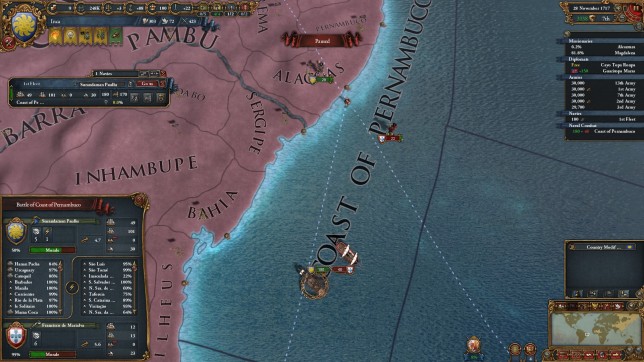 sinking the portugese fleet and army